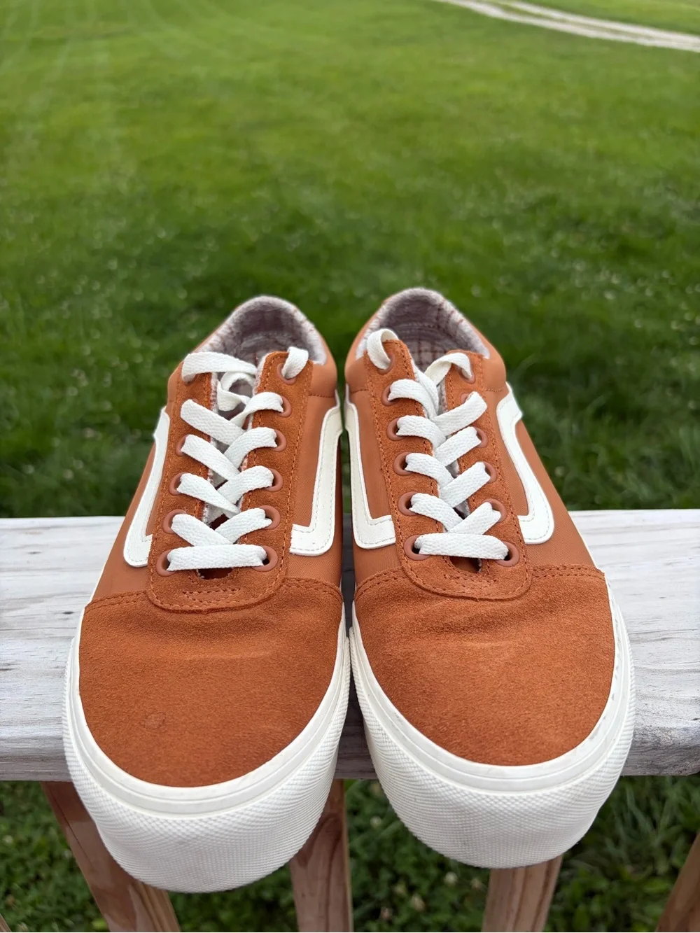 Womens Vans Ward Platform Plaid Lined Glazed Ginger Sneakers Shoes Size 8 - Picture 4 of 12